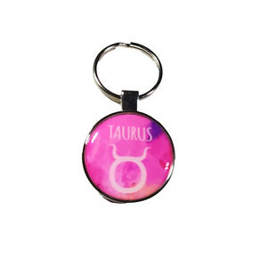 Taurus Zodiac Keychain Pink